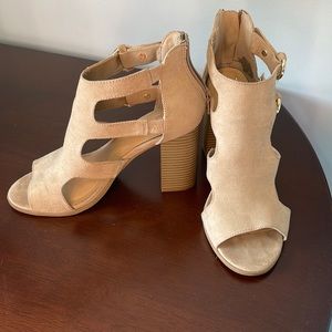 Faux Suede Strappy Heels